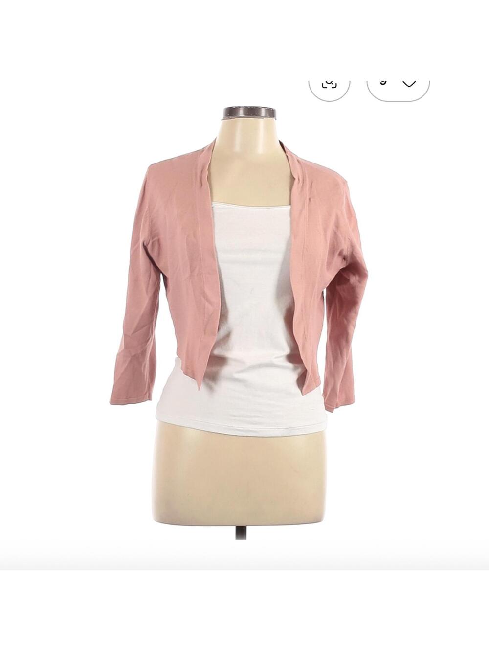 White House Black Market Pink Cardigan Size Large